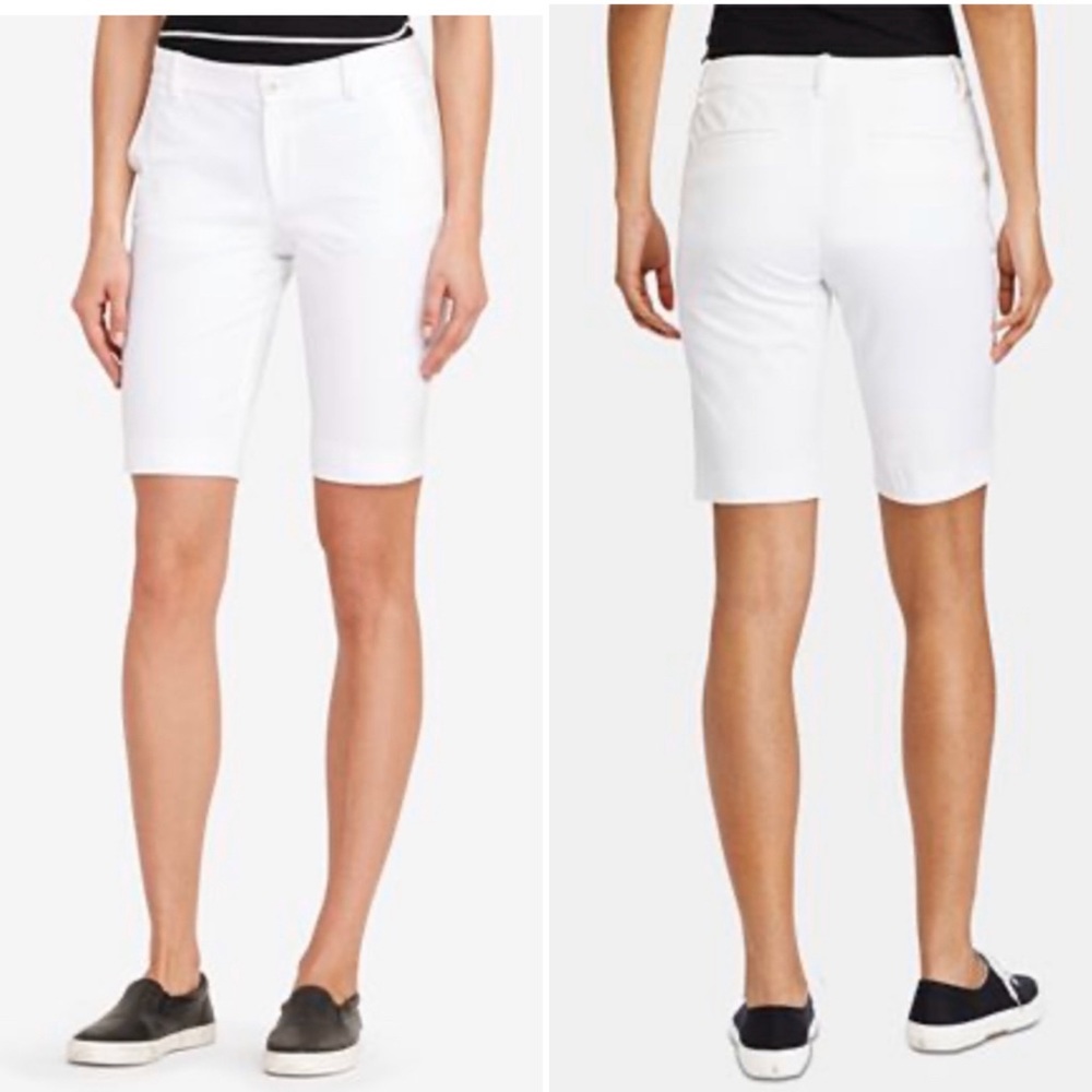 Ralph Lauren 6 Petite Twill Bermuda Short in White